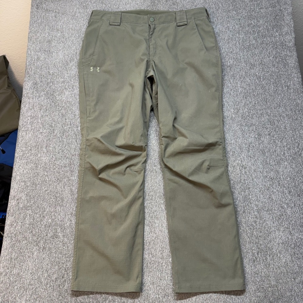 Under Armour Tactical Ripstop Pants Mens 38x32 Olive Green Straight Leg 1442
